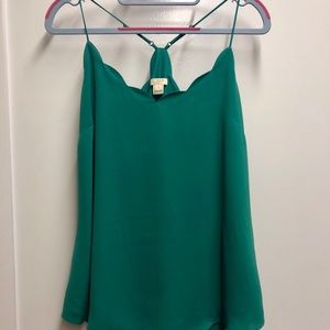 J.Crew Scallop Cami Tank in Vine
